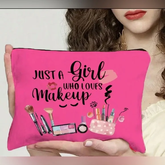 Cosmetic Bag with Makeup Design - Picture 1 of 2